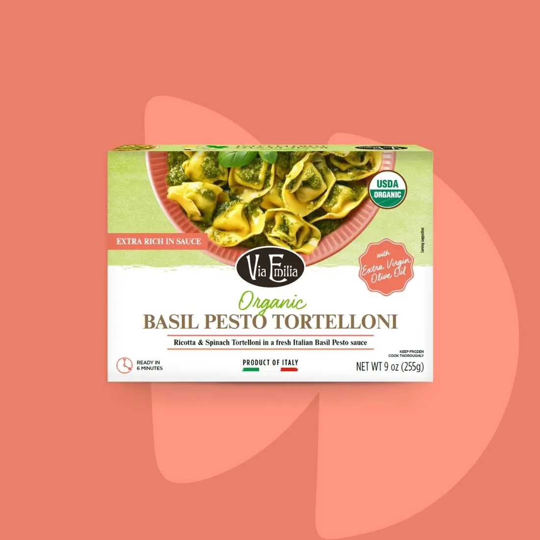 Organic Tortelloni & Basil Pesto