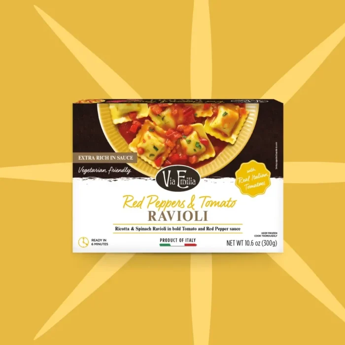 Ravioli with tomato and peppers