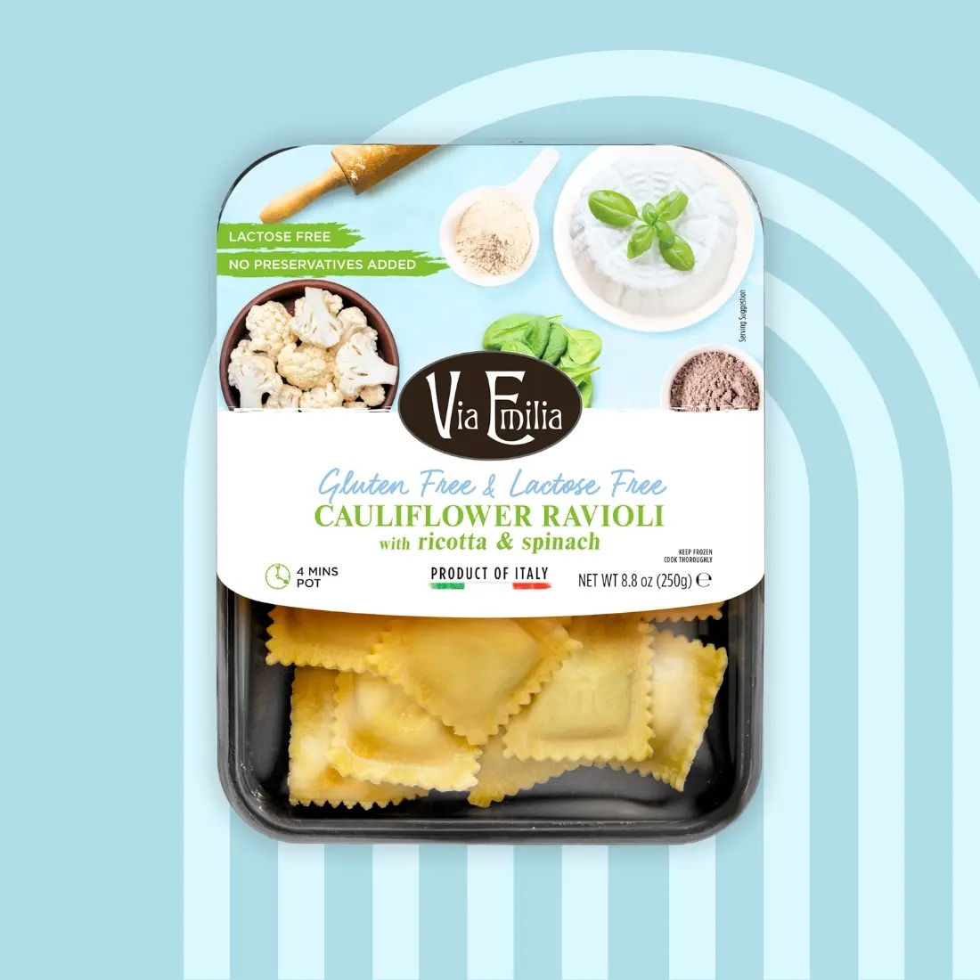 Gluten-Free Ricotta & Spinach Cauliflower Ravioli